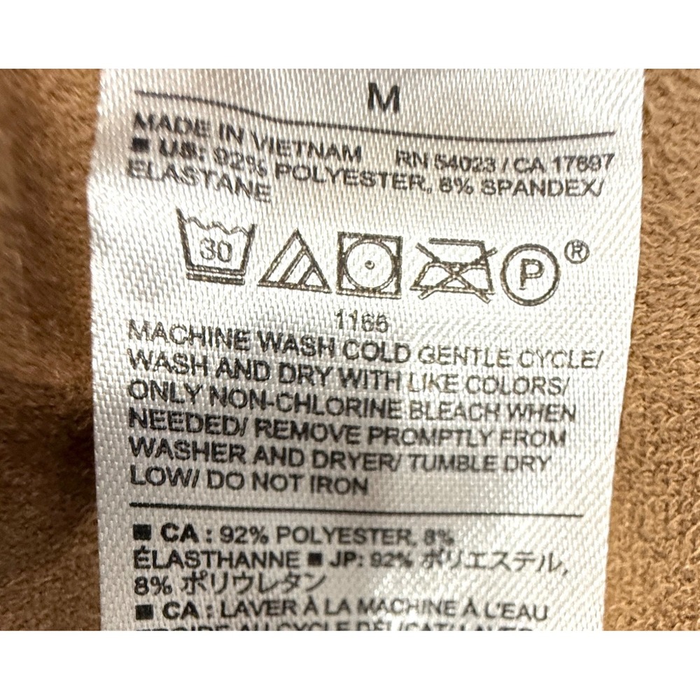 Banana Republic Womens Top M NWT Vegan Suede Office Brown Minimalist Belted Soft - Picture 6 of 8